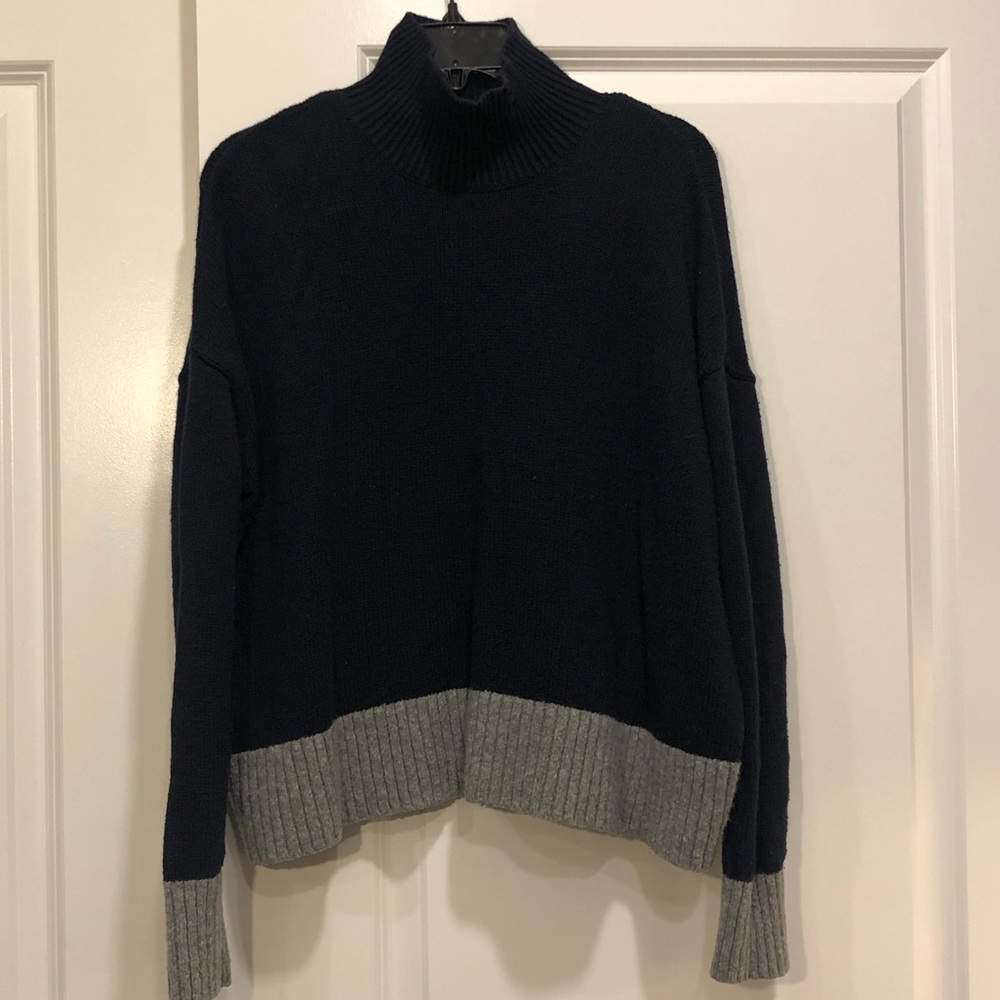 LOFT Navy/Gray Turtleneck
